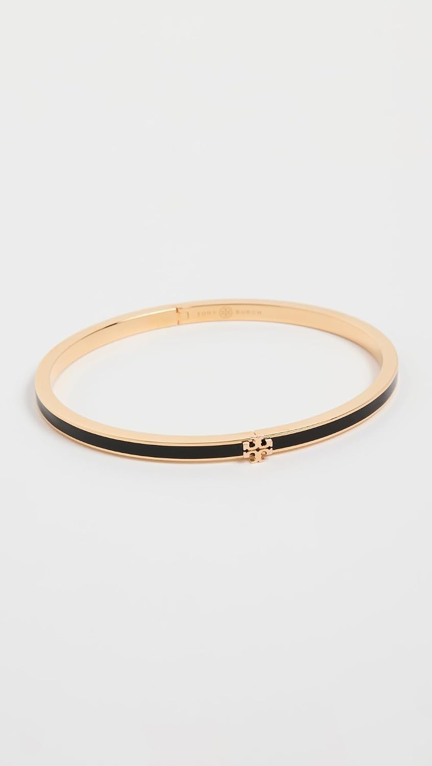 image:imageTory Burch Womens Thin Icon Enamel BraceletTory GoldBlack