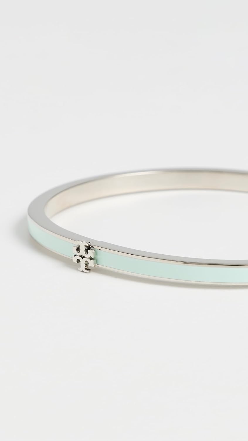 image:imageTory Burch Womens Thin Icon Enamel BraceletTory SilverLight Green