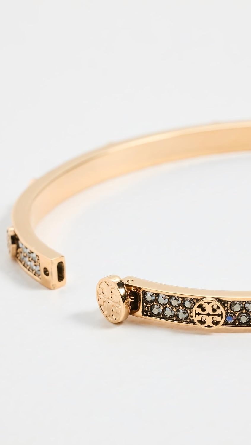 image:imageTory Burch Womens Thin Icon Hinge BraceletTory GoldCrystal