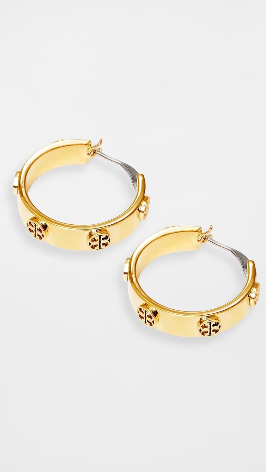 image:imageTory Burch Womens Thin Icon Hoop EarringsTory Gold