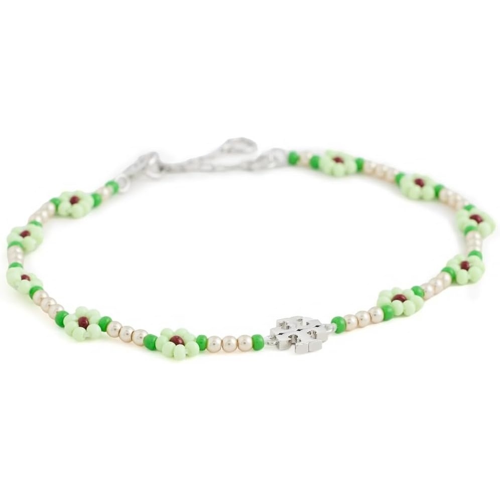image:imageTory Burch Womens Beaded Flower BraceletMint
