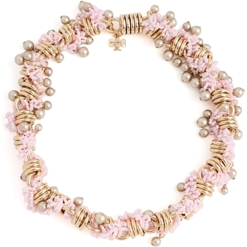image:imageTory Burch Womens Beaded NecklaceLight BrassPink