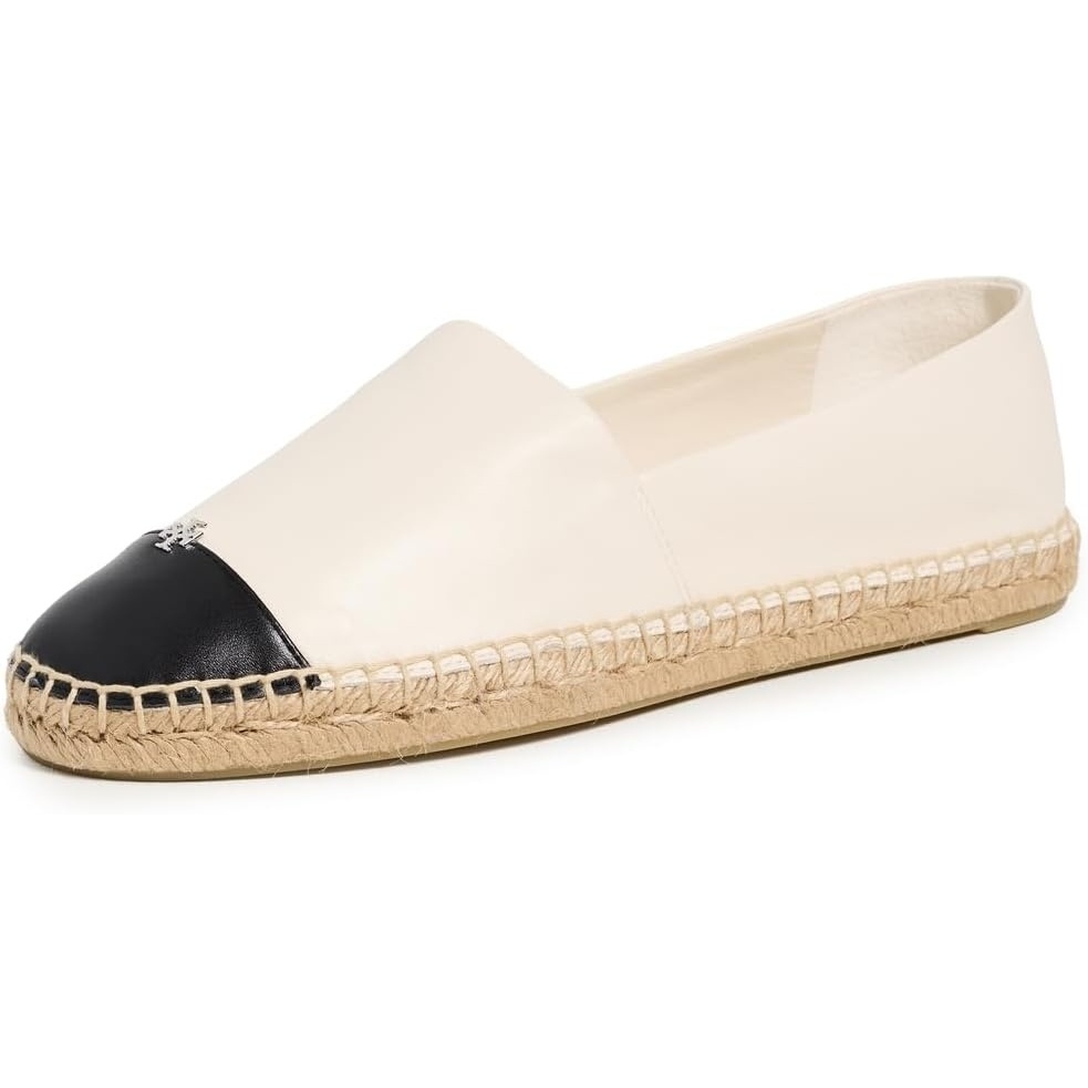 image:imageTory Burch Womens Cap Toe Ballet FlatsLight CreamPerfect Black