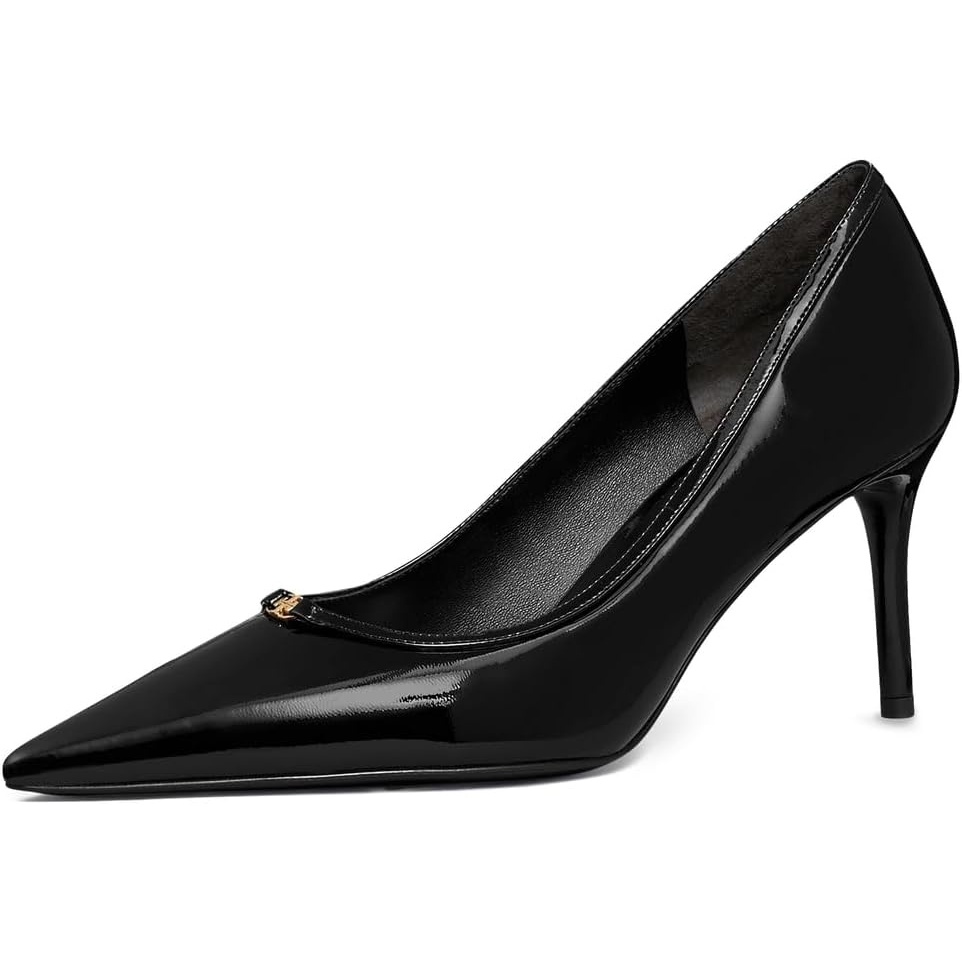 image:imageTory Burch Womens Double T Buckle Pumps 80mmPerfect Black Patent