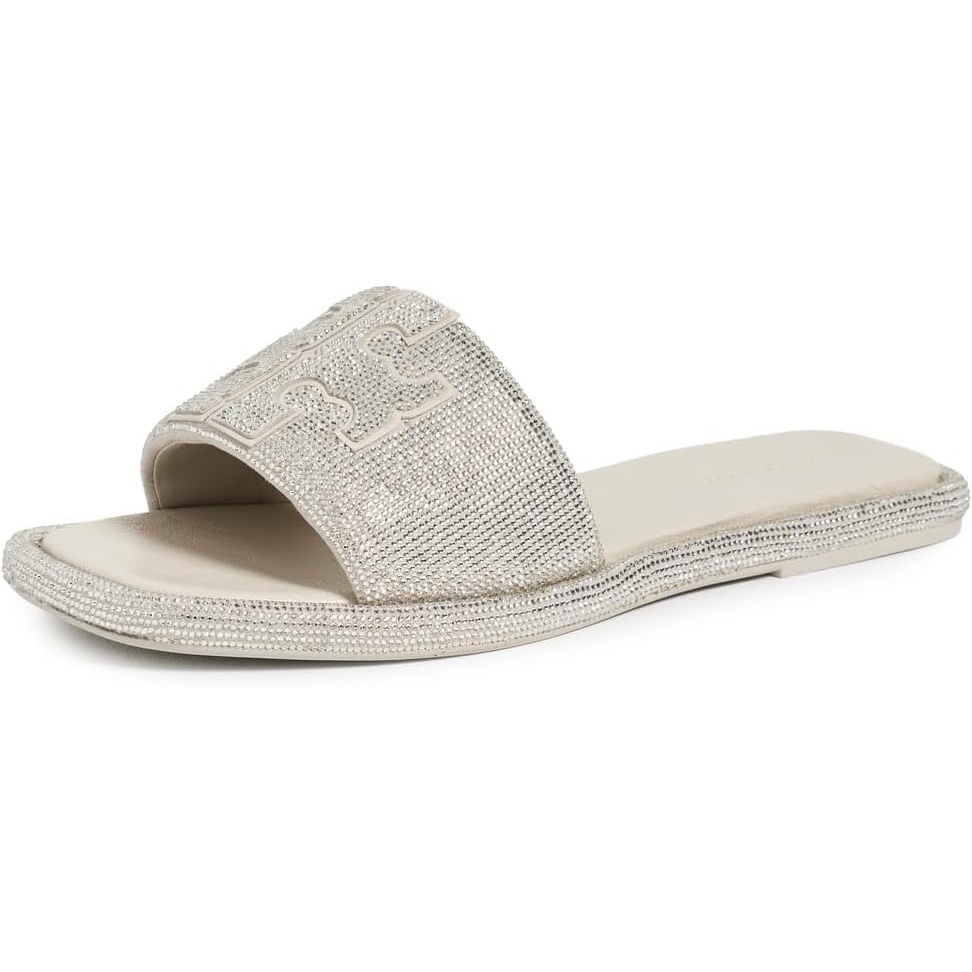 image:imageTory Burch Womens Double T Pave Sport SlidesPearl