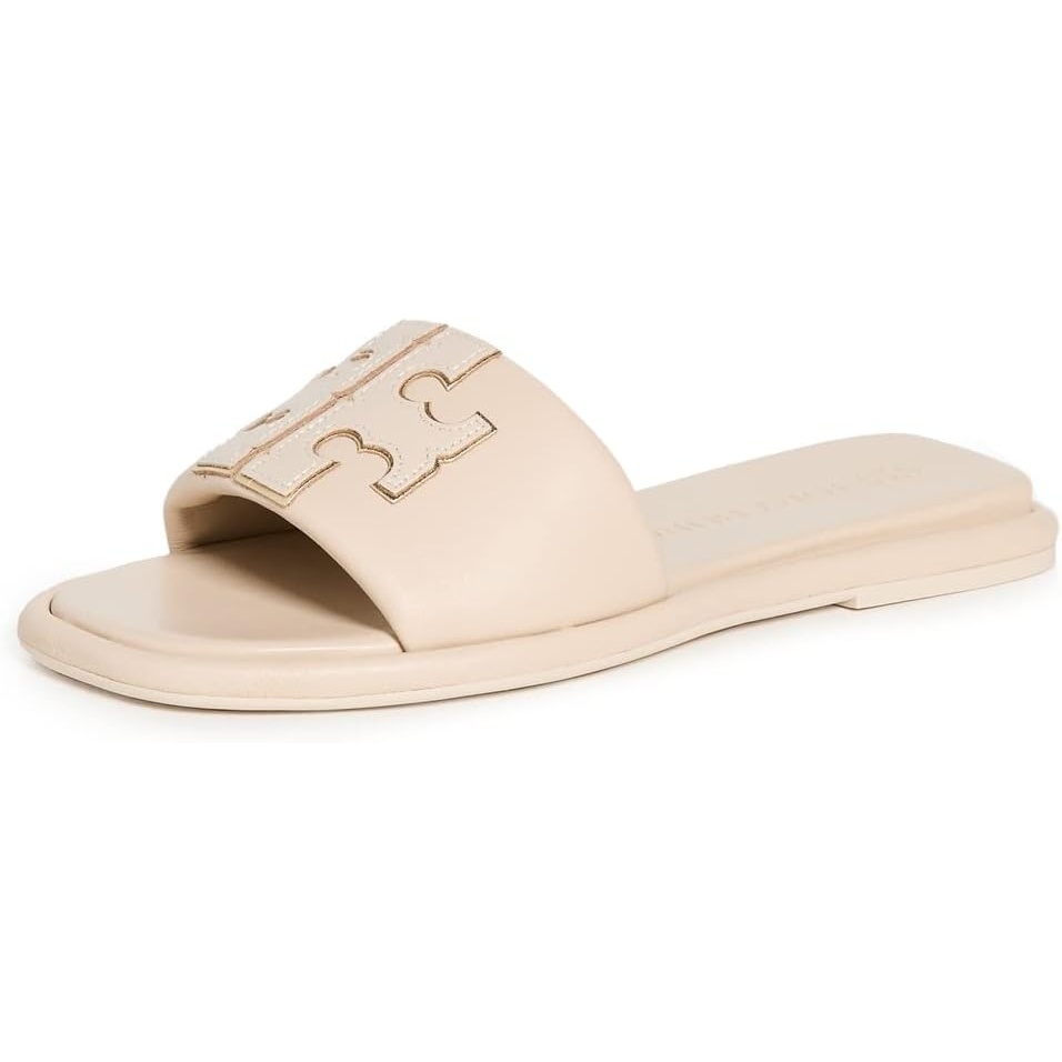 image:imageTory Burch Womens Double T Sport SlidesDulce De LecheGold