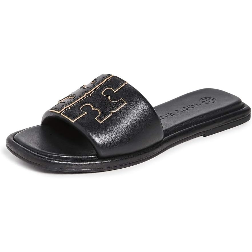 image:imageTory Burch Womens Double T Sport SlidesPerfect BlackGold