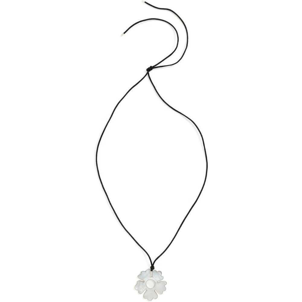 image:imageTory Burch Womens Forget Me Not Cord NecklaceLight SilverIvory