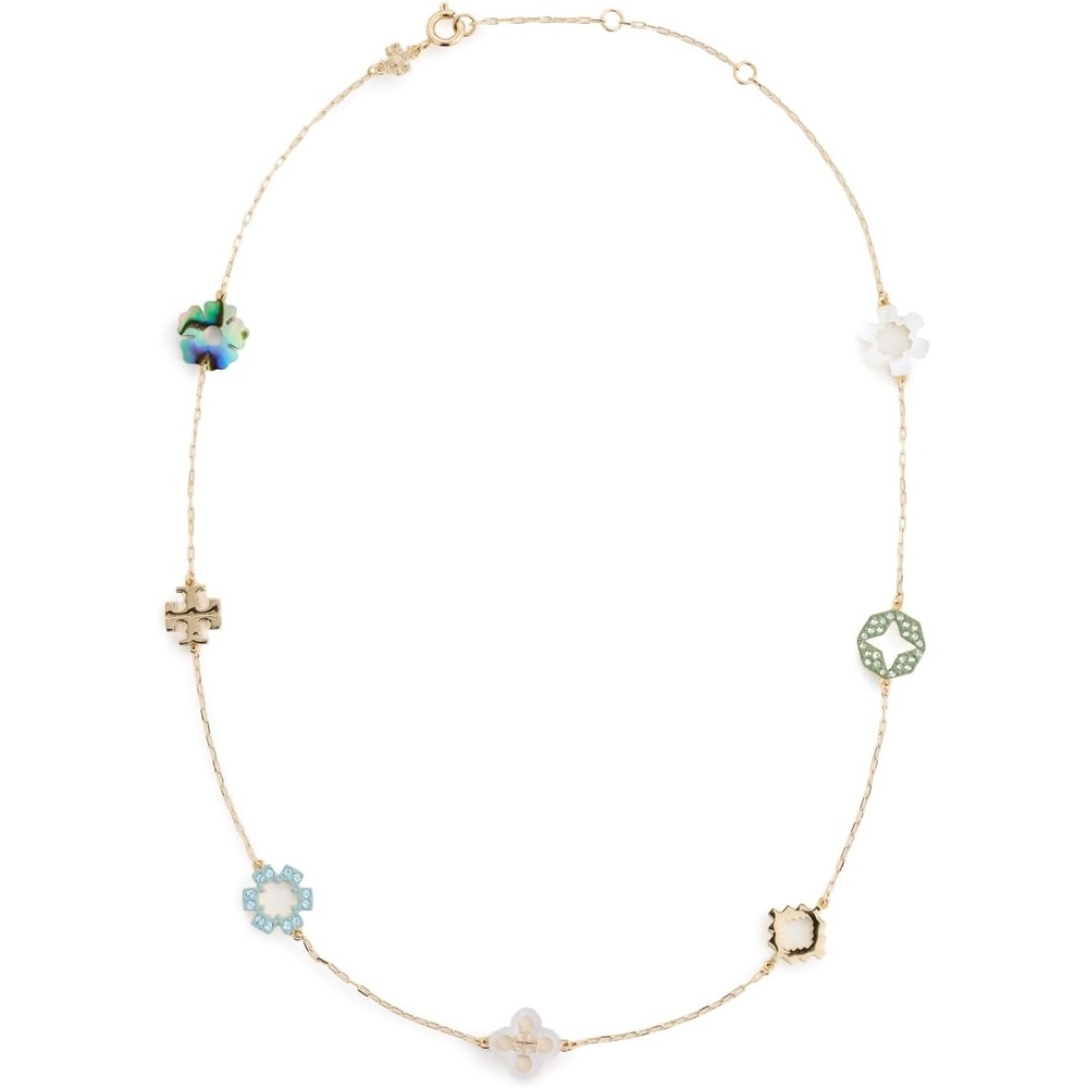 image:imageTory Burch Womens Forget Me Not Pave NecklaceTory GoldMulti