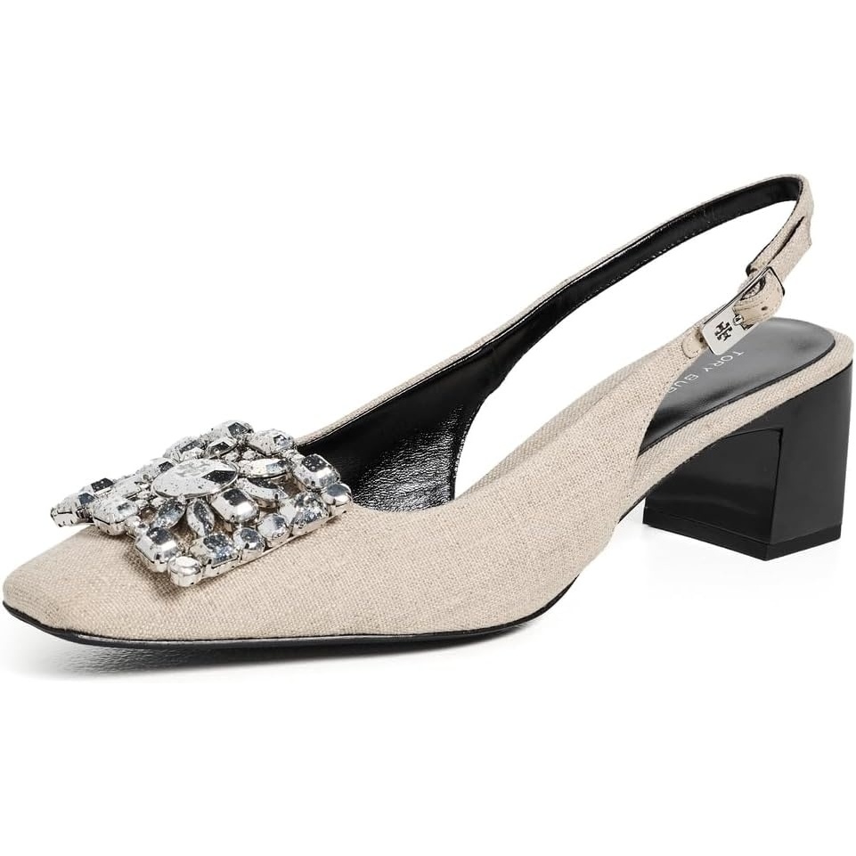image:imageTory Burch Womens Georgia Crystal SlingbacksDesert Taupe