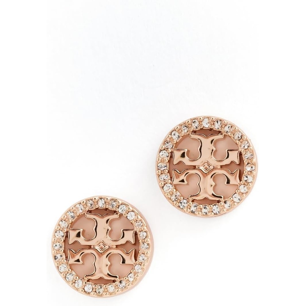 image:imageTory Burch Womens Icon Pave Circle Stud EarringsRose GoldCrystal