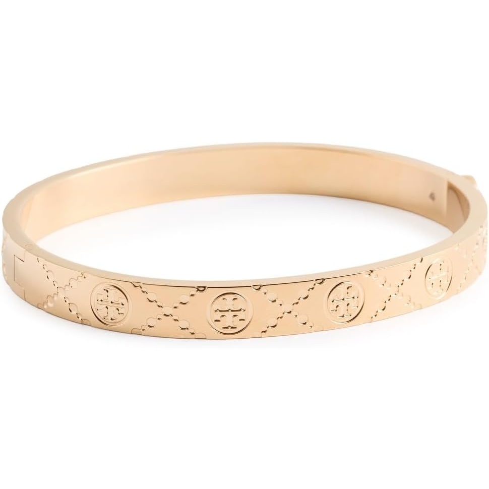 image:imageTory Burch Womens Icon T Monogram Hinge BraceletTory Gold