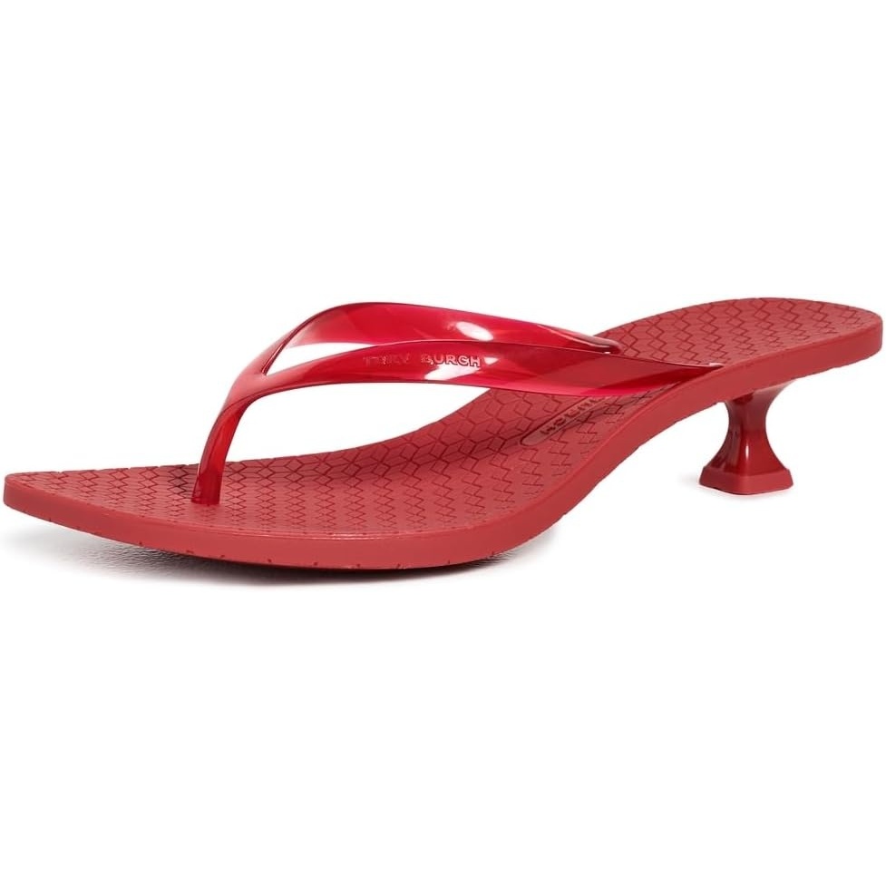 image:imageTory Burch Womens Jelly Heel Flip Flops 40mmToucan RedToucan Red
