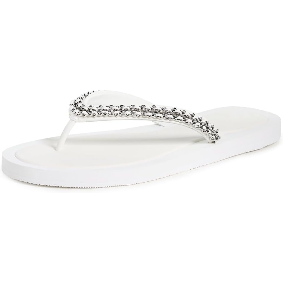 image:imageTory Burch Womens Kira Chain Flip FlopsBianco