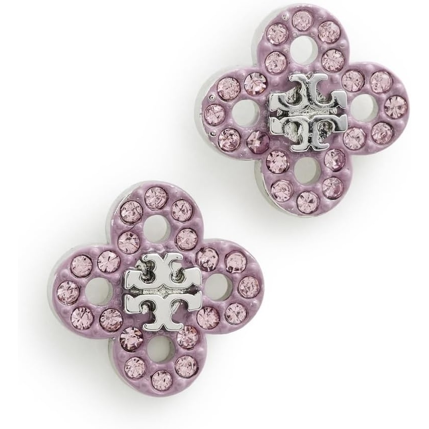 image:imageTory Burch Womens Kira Clover Stud EarringsTory SilverPink