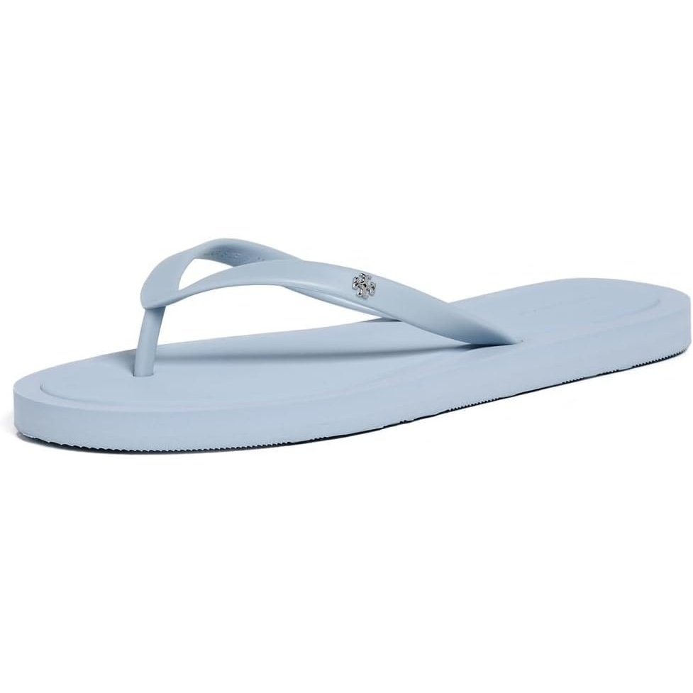 image:imageTory Burch Womens Kira Padded Flip FlopsAria BlueSilver