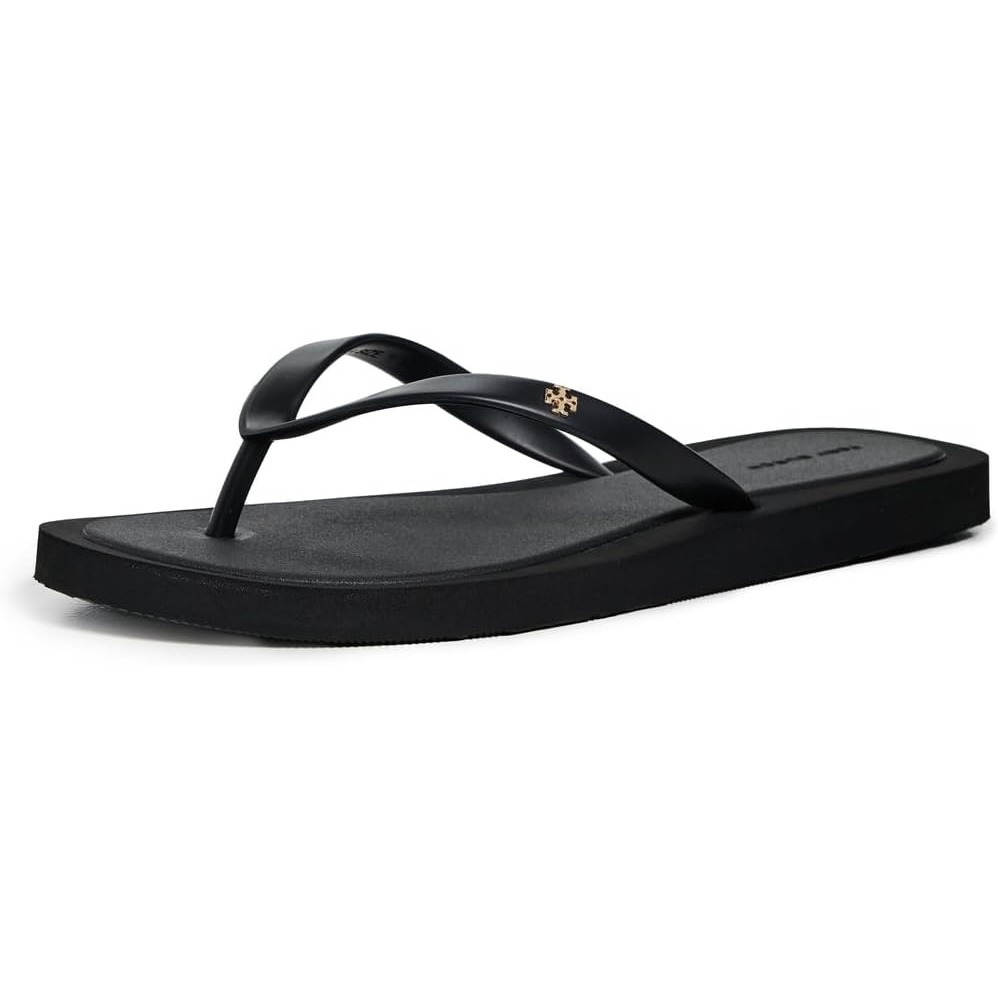 image:imageTory Burch Womens Kira Padded Flip FlopsPerfect BlackGold