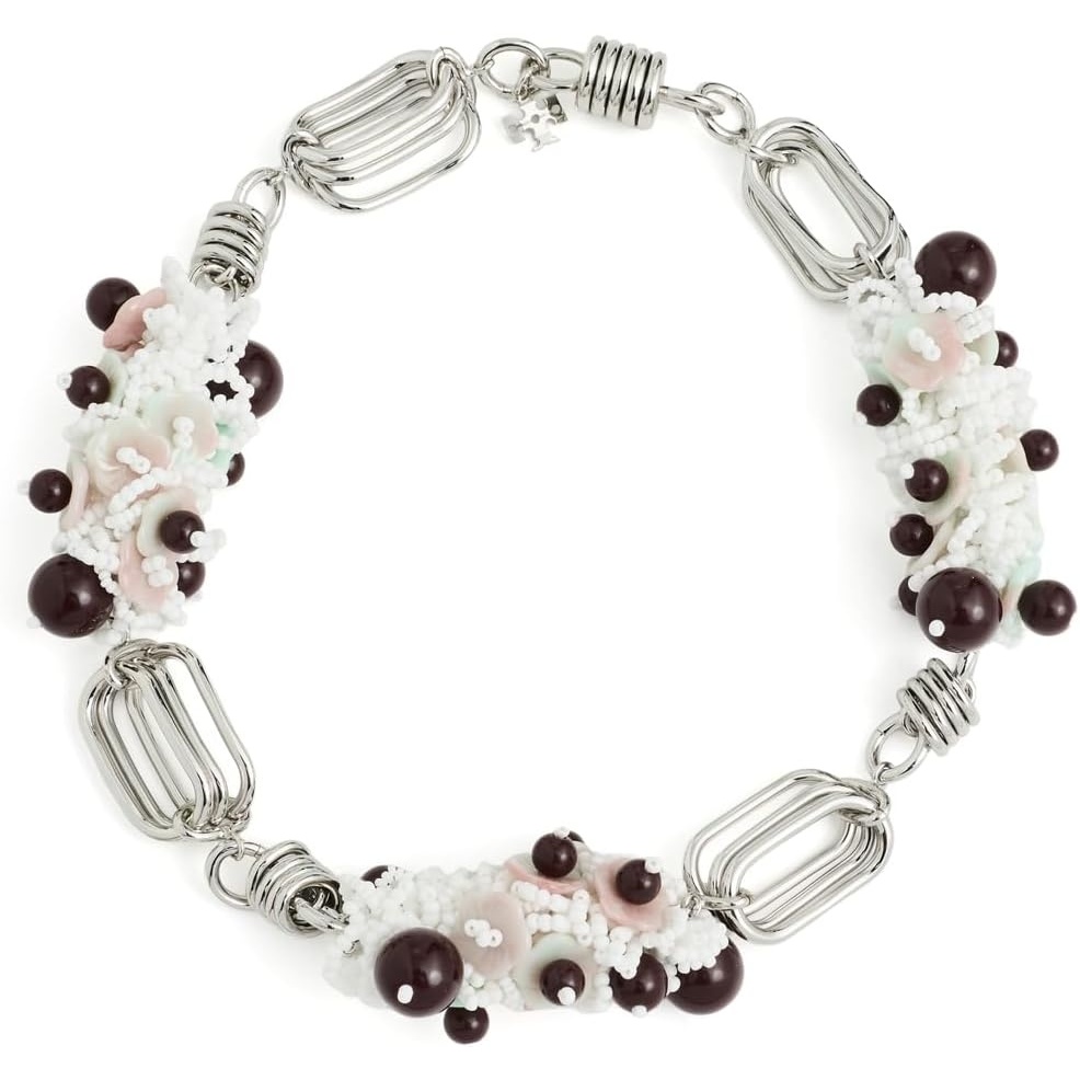 image:imageTory Burch Womens Large Beaded NecklaceTory Silver