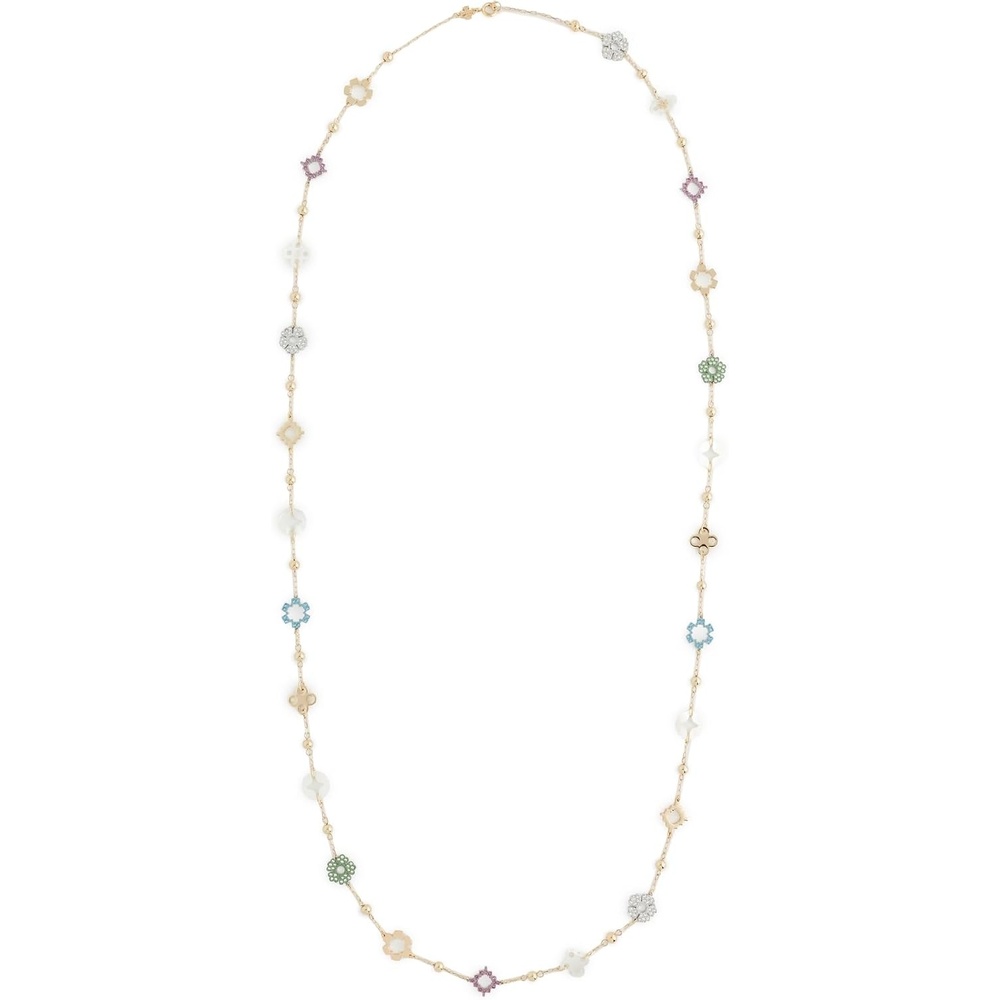 image:imageTory Burch Womens Long Forget Me Not Pave NecklaceMulti