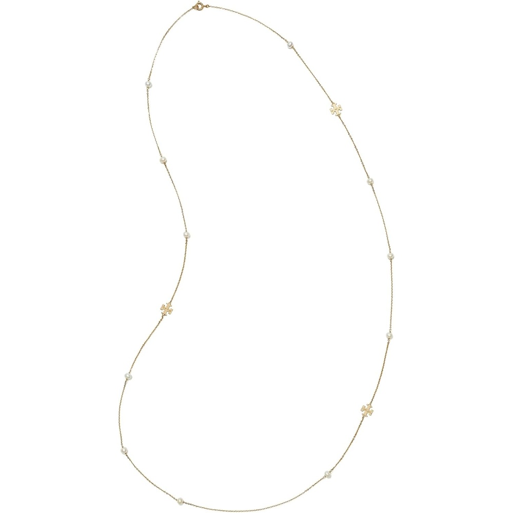 image:imageTory Burch Womens Long Moondance Pearl NecklaceGoldPearl