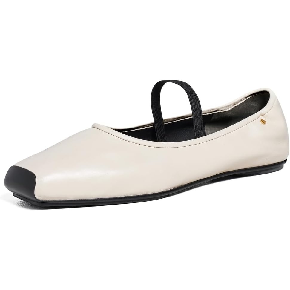 image:imageTory Burch Womens Mary Jane Ballet FlatsNew IvoryPerfect Black