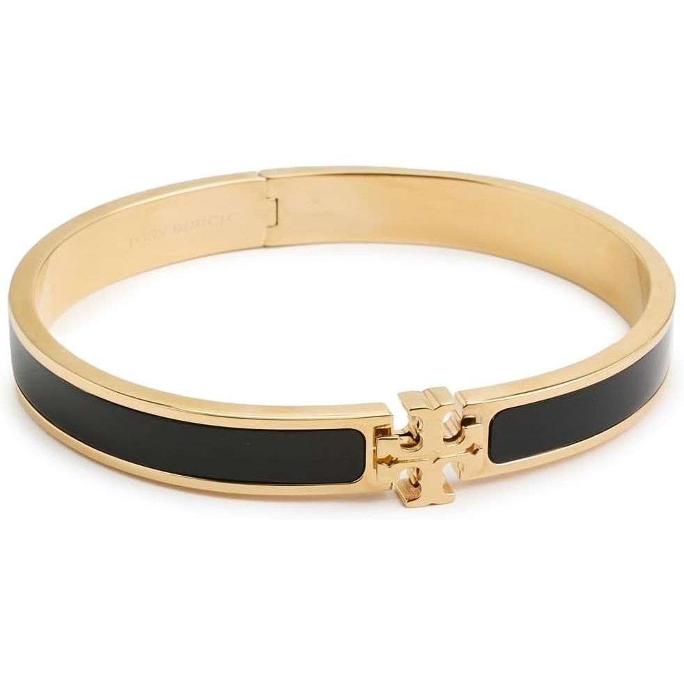 image:imageTory Burch Womens Medium Icon Enamel BraceletTory Gold Black