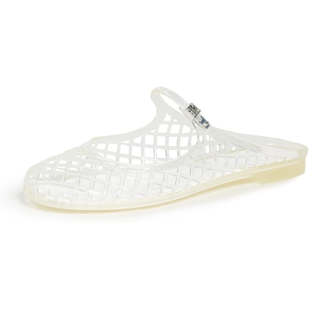 image:imageTory Burch Womens Mellow Mary Jane Jelly FlatsClearSilver