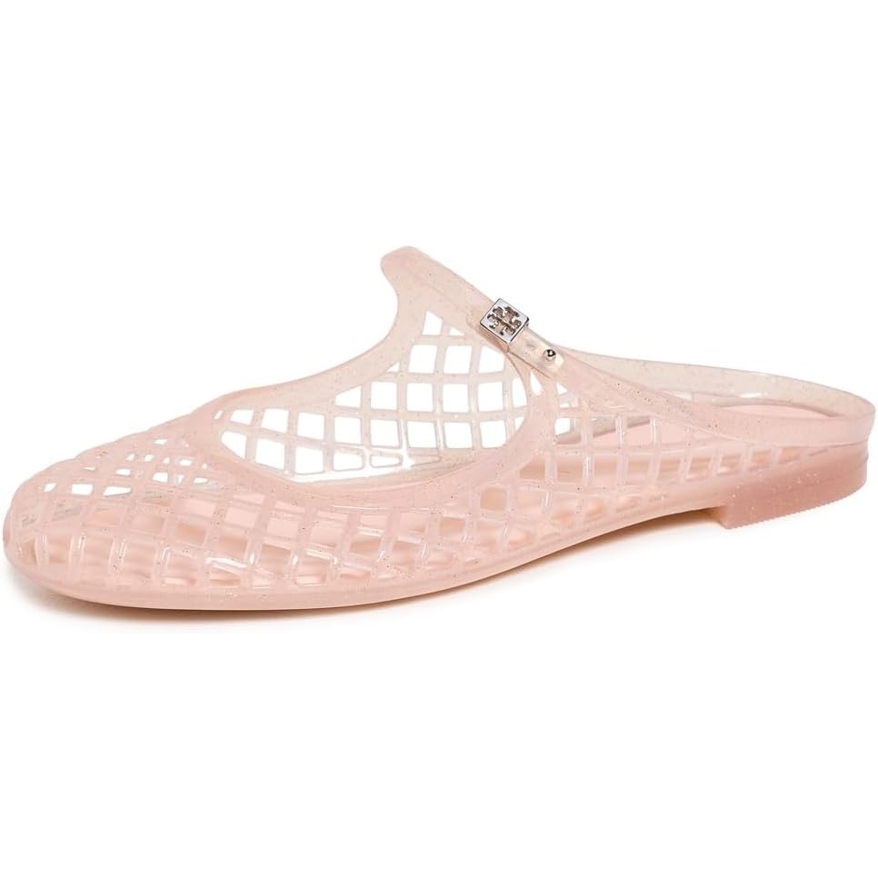 image:imageTory Burch Womens Mellow Mary Jane Jelly FlatsSoft Pink GlitterSilver