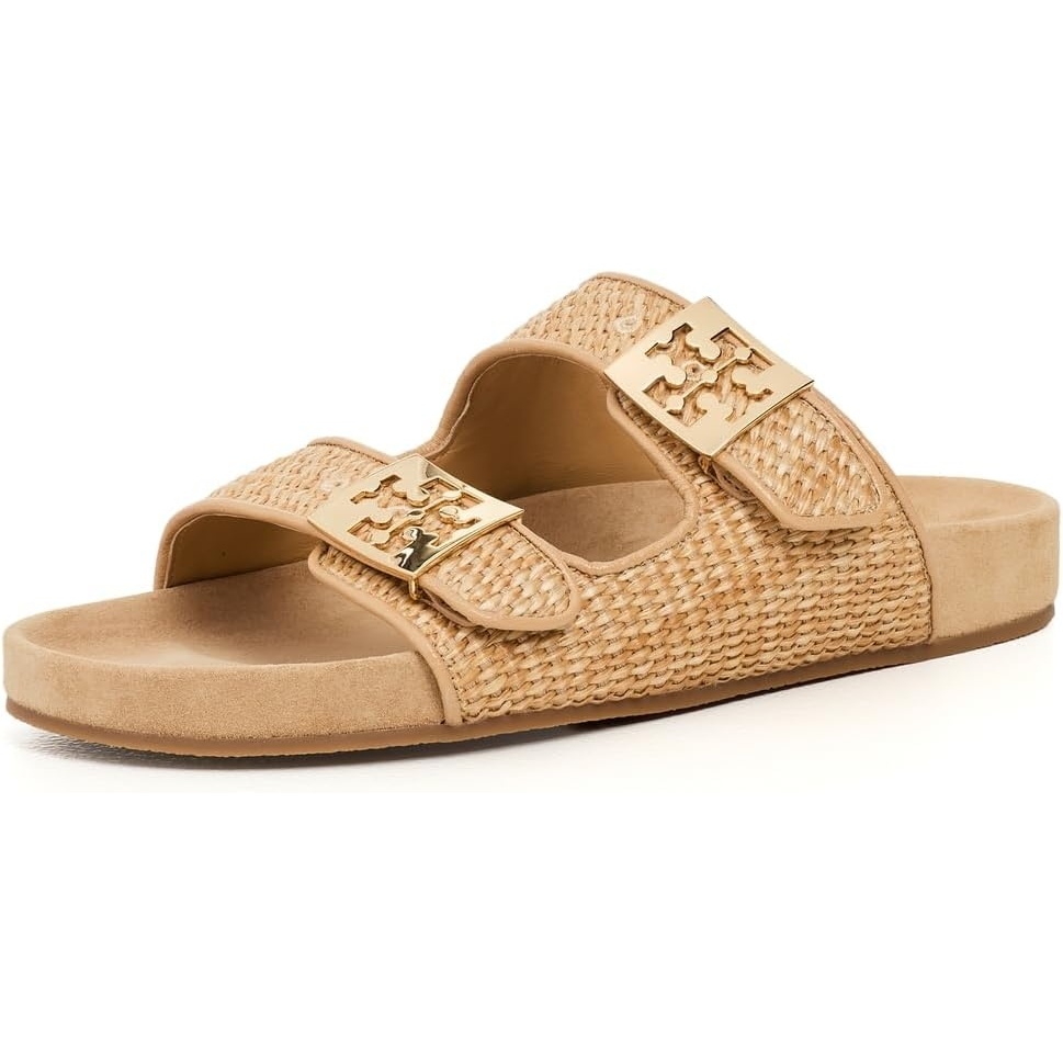 image:imageTory Burch Womens Mellow Raffia SlidesHavana SandLight Teak