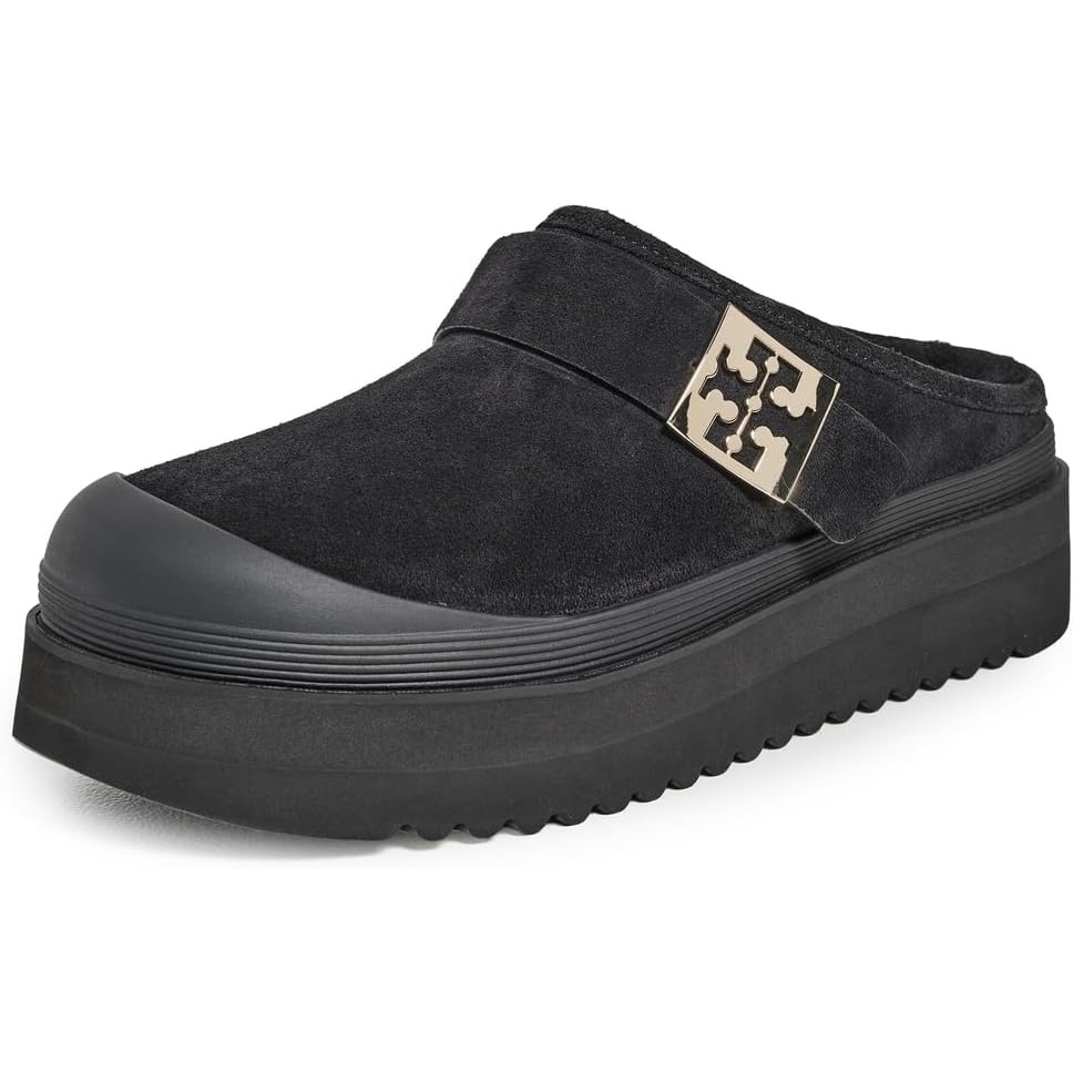 image:imageTory Burch Womens Mellow Shearling Platform MulesPerfect BlackGold