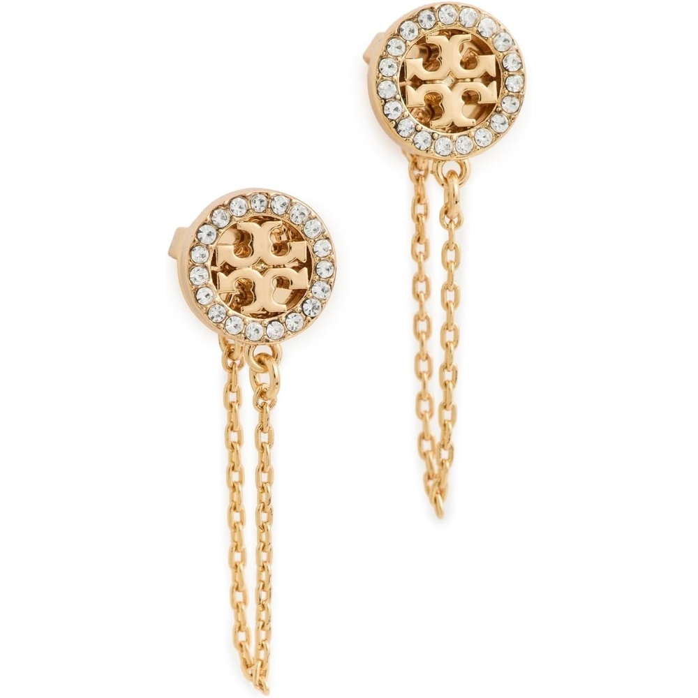 image:imageTory Burch Womens Miller Chain EarringsTory Gold Crystal