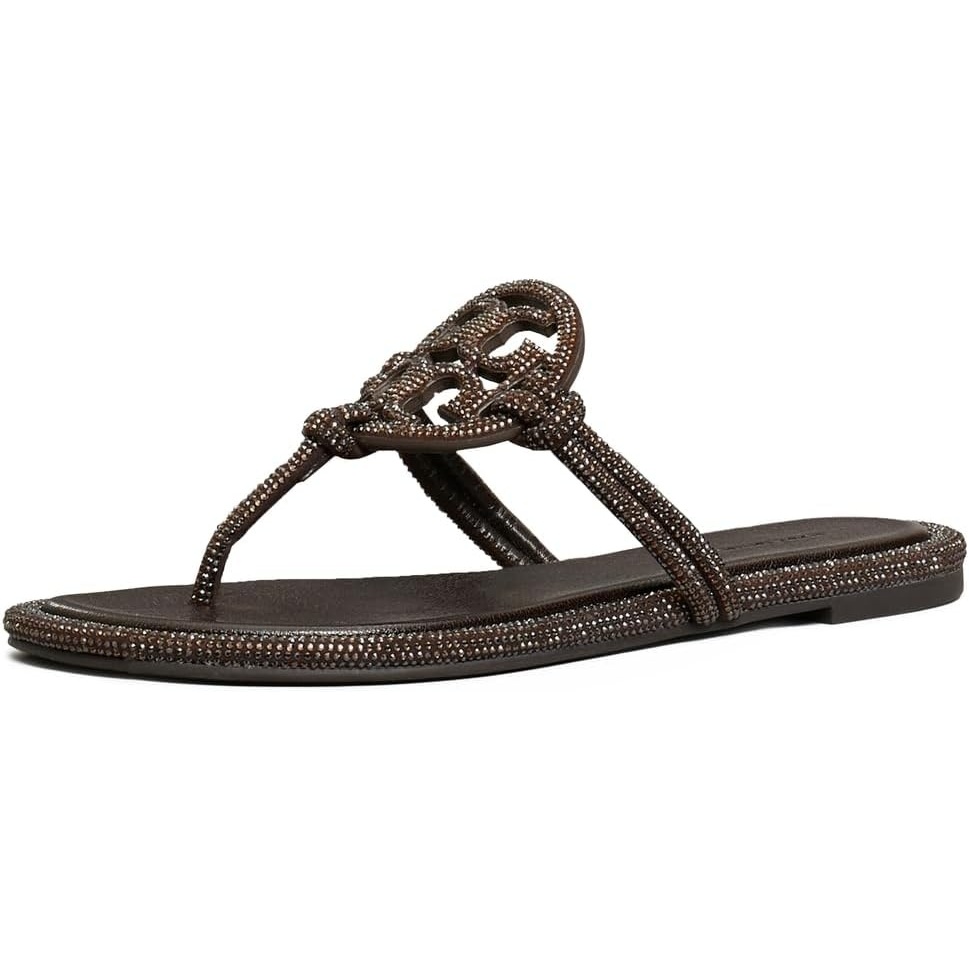 image:imageTory Burch Womens Miller Knotted Pave SandalsCocoa