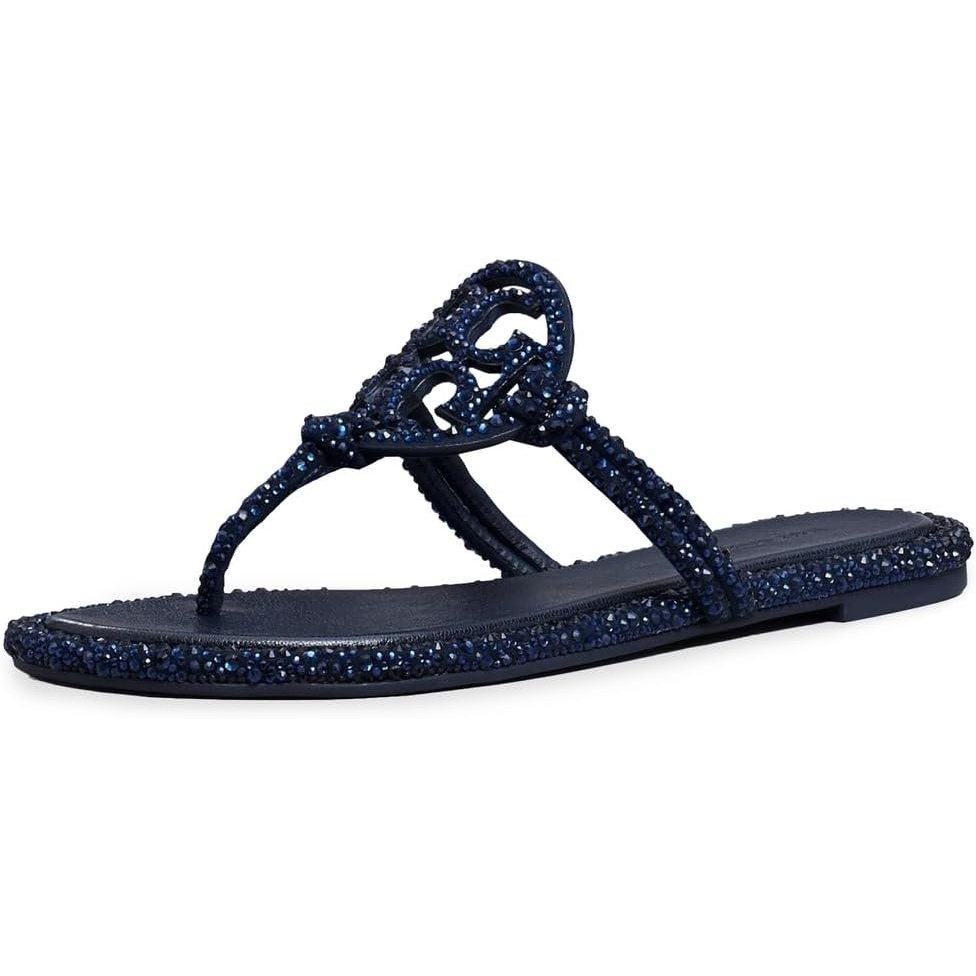 image:imageTory Burch Womens Miller Knotted Pave SandalsNew Navy