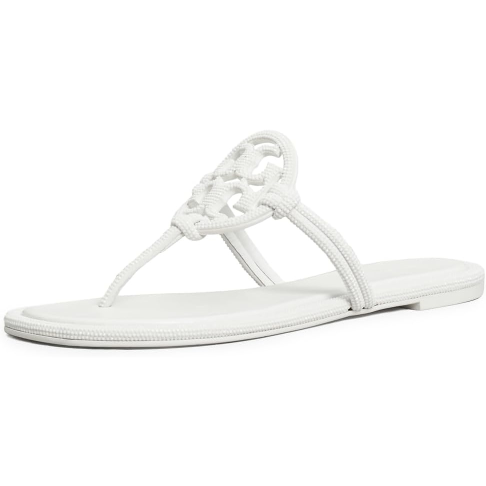image:imageTory Burch Womens Miller Knotted Pave SandalsOptical White