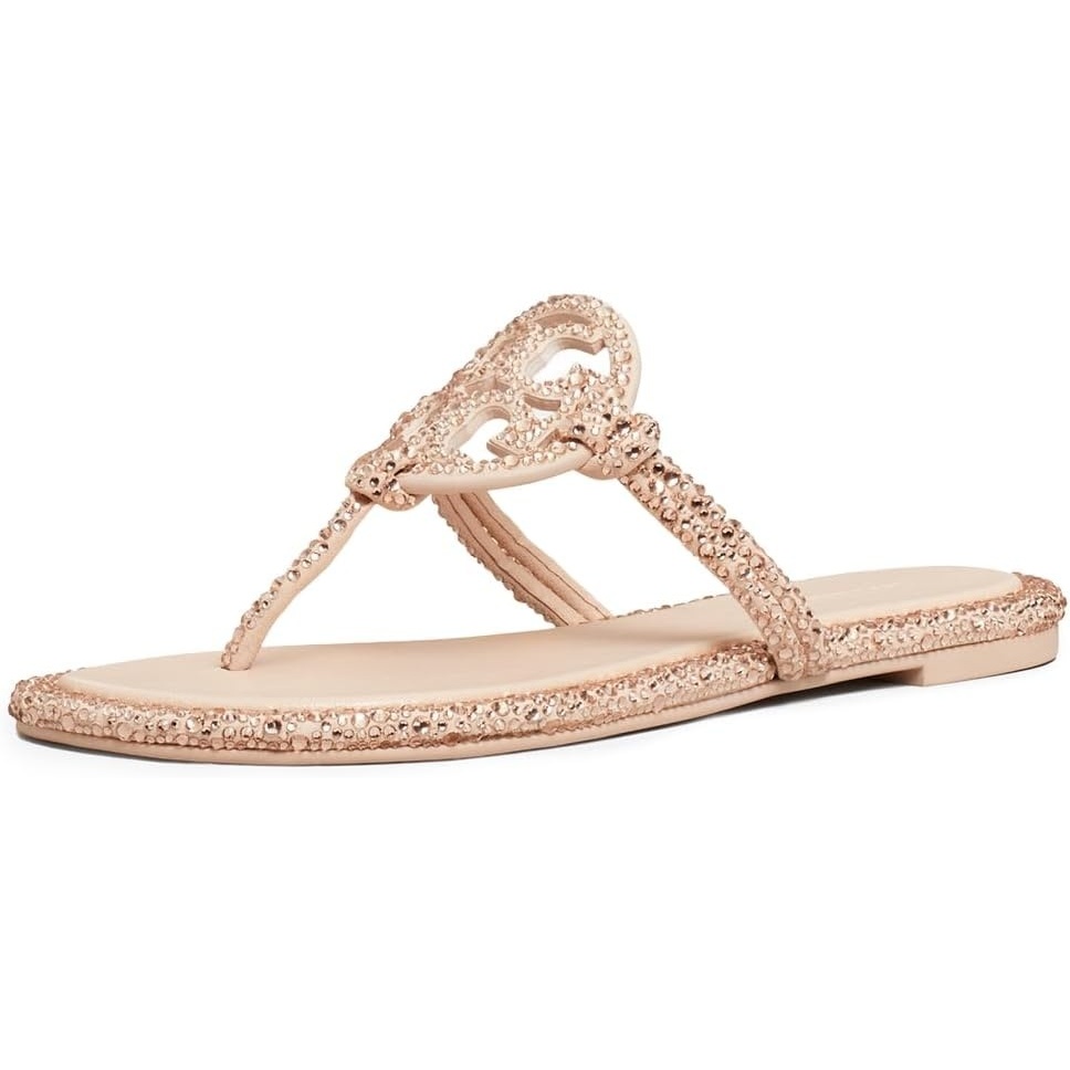 image:imageTory Burch Womens Miller Knotted Pave SandalsRose Pink