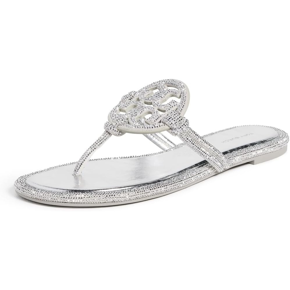 image:imageTory Burch Womens Miller Knotted Pave SandalsSilver
