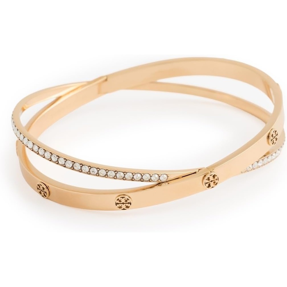 image:imageTory Burch Womens Miller Small Crisscross BangleTory Gold Crystal