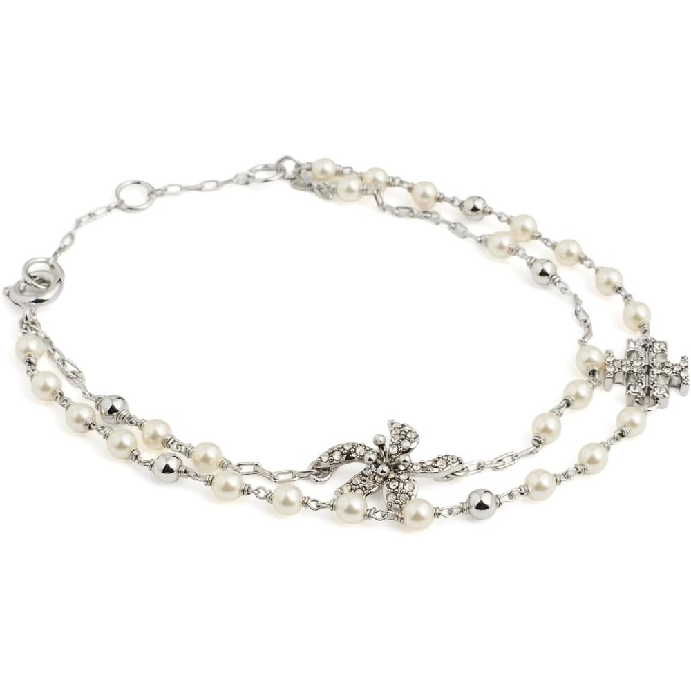 image:imageTory Burch Womens Moondance Multi Strand Pearl BraceletTory Silver Pearl Crystal