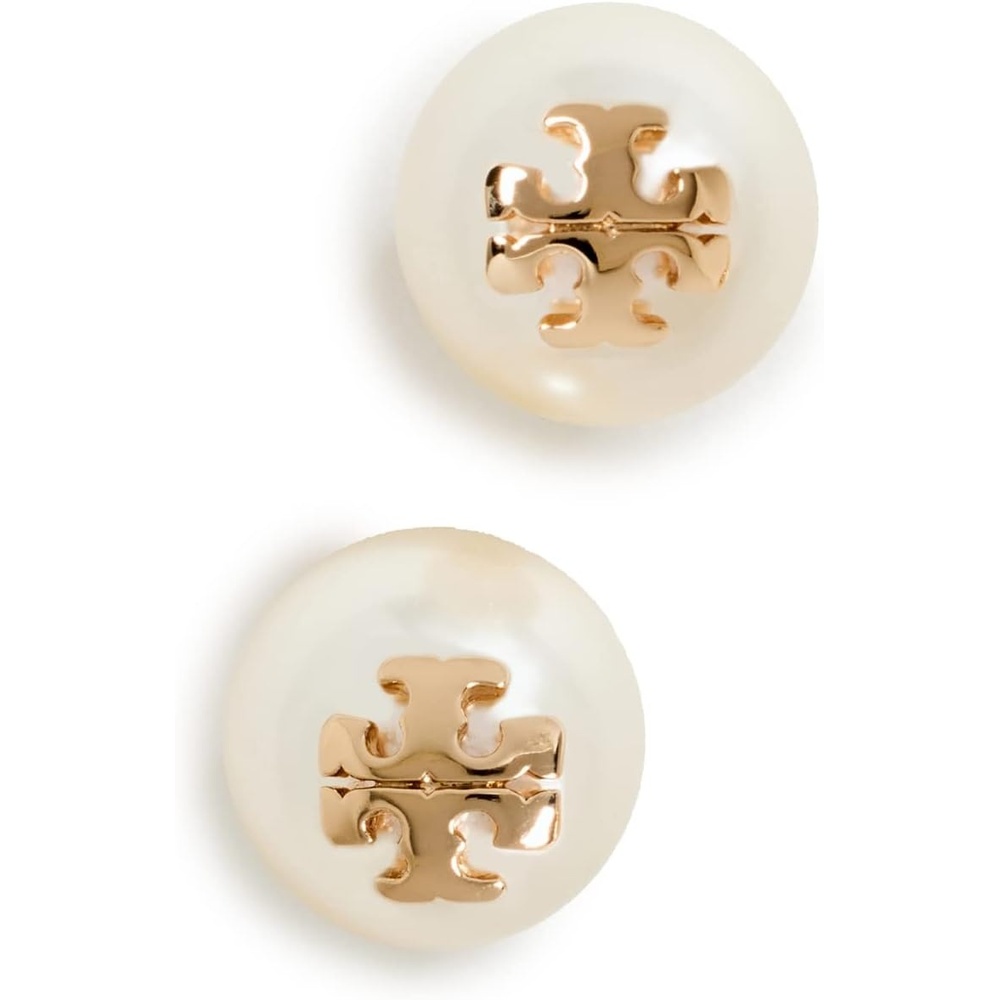 image:imageTory Burch Womens Moondance Pearl Stud EarringsIvoryTory Gold