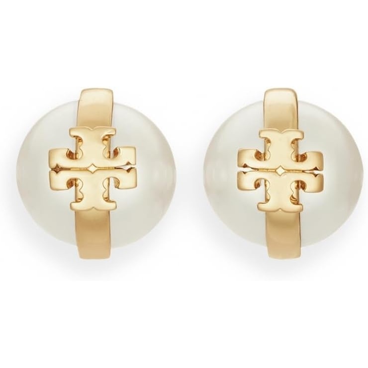 image:imageTory Burch Womens Moondance Pearl Stud EarringsLight BrassPearl