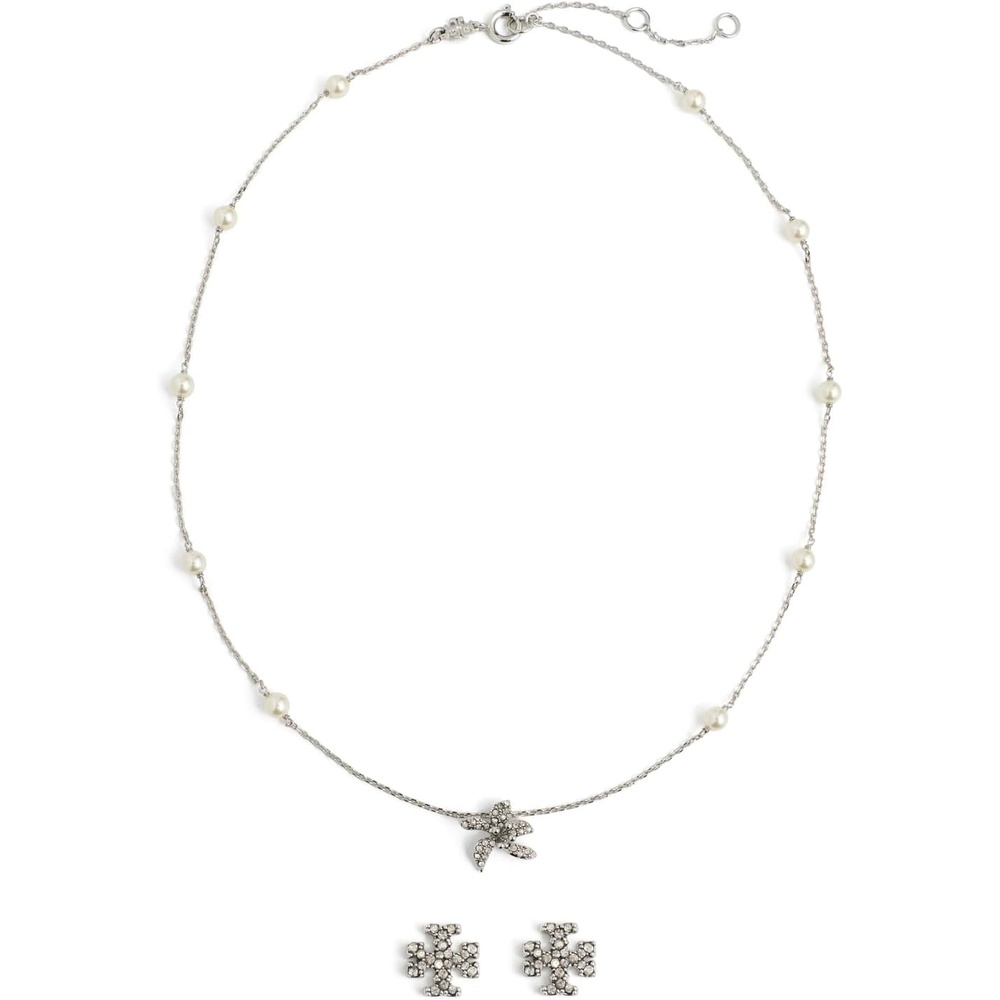 image:imageTory Burch Womens Moondance Pendant and Earrings Gift SetTory Silver Pearl