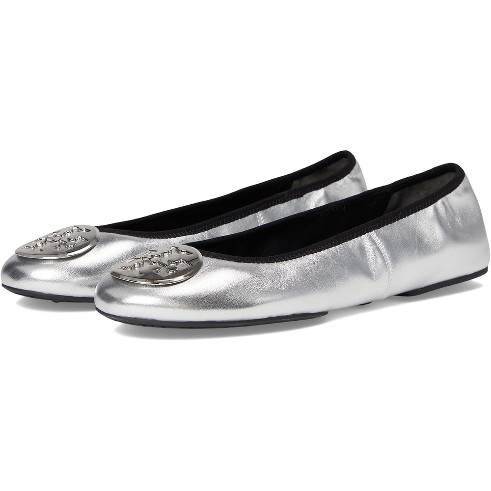 image:imageTory Burch Womens Reva Travel Ballet FlatsSilver