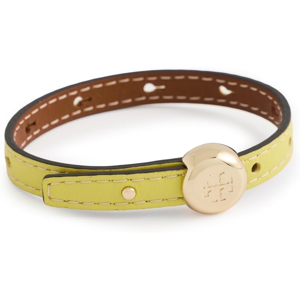 image:imageTory Burch Womens Romy Leather BraceletLight BrassCalendula