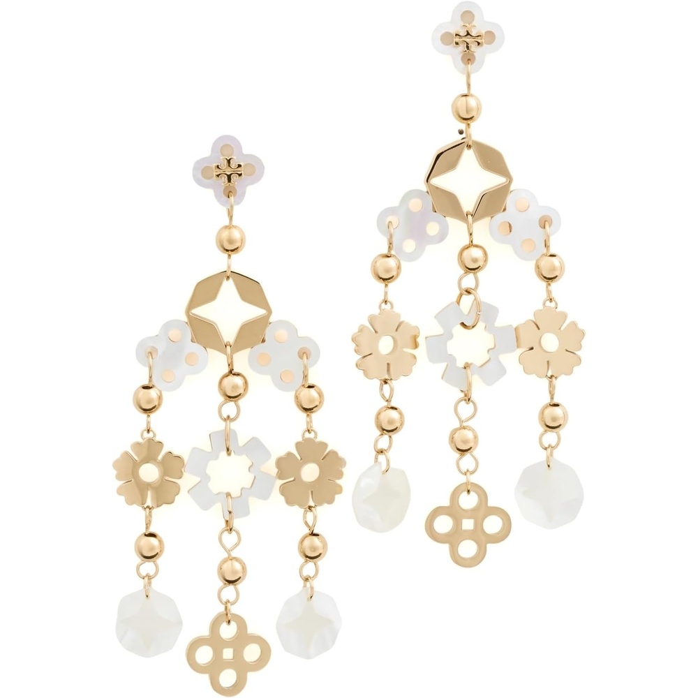 image:imageTory Burch Womens Small Forget Me Not Chandelier EarringsTory Gold Mother of Pearl