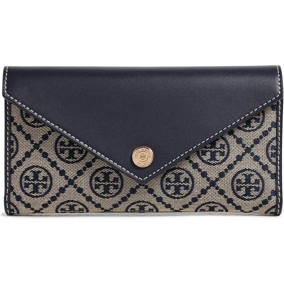 image:imageTory Burch Womens T Monogram Envelope Long Wallet Tory Navy One SizeTory Navy