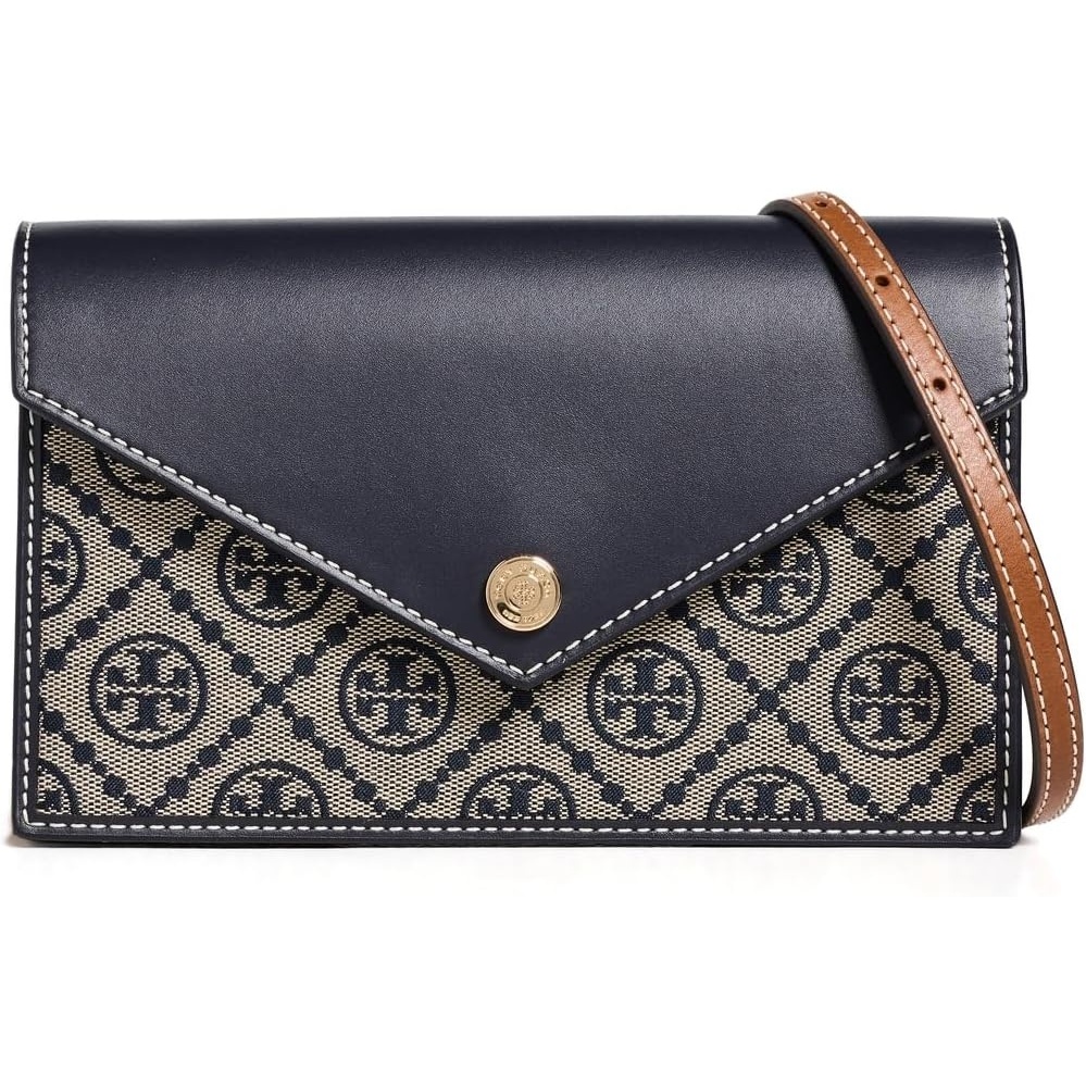 image:imageTory Burch Womens T Monogram Envelope Wallet On ChainTory Navy