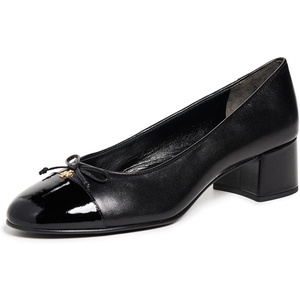 Tory Burch Women’s 45mm Cap Toe Pumps(Perfect Black/Perfect Black)