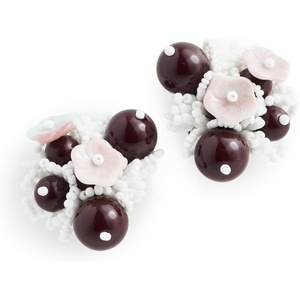 Tory Burch Women’s Beaded Cluster Earrings(Tory Silver)