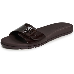 Tory Burch Women’s Buckle Slides(Dark Cocoa)