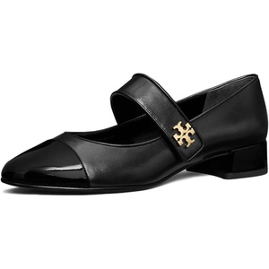 Tory Burch Women’s Cap Toe Mary Jane Ballet Heels 25mm(Perfect Black/Perfect Black)